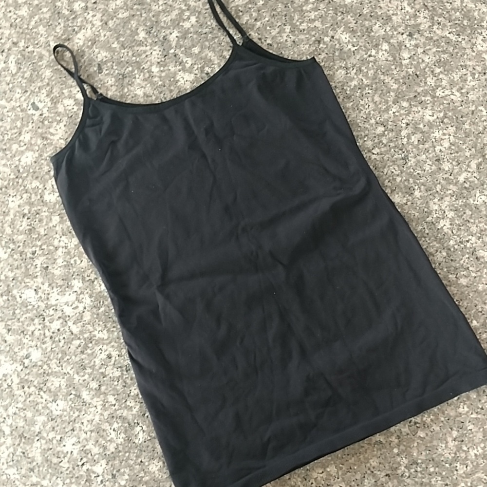 Seamless microfiber long cami black